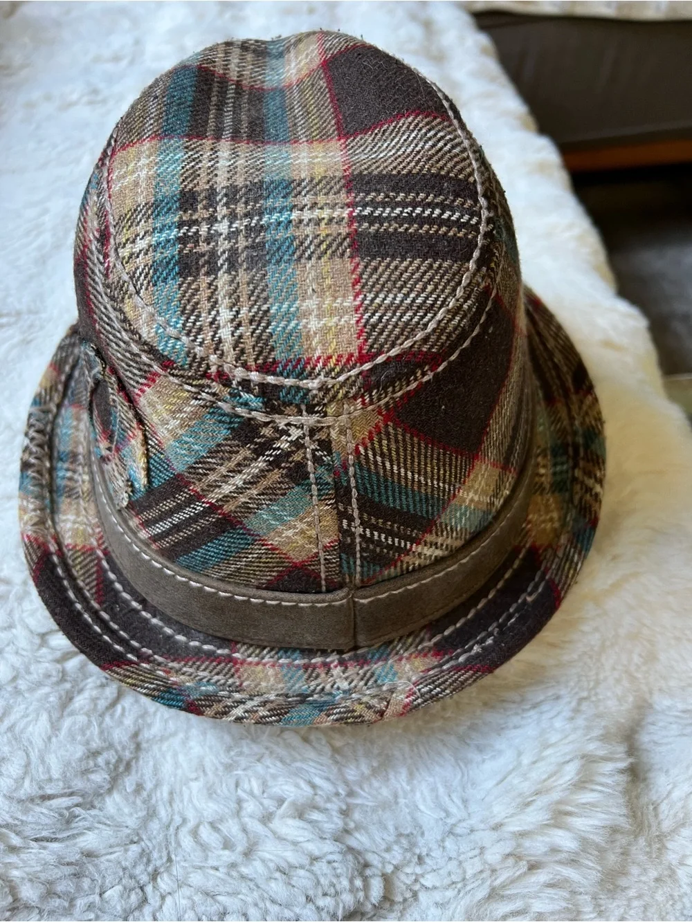 True Religion Multicolor Plaid Hat Fedora size L/XL